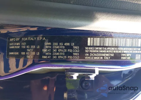 2021 Jeep Renegade Islander 4X4 from USA, damaged, VIN ZACNJDBB9MPM67102